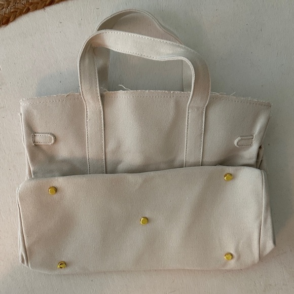 Elegant Cream "Boatkin" NWT Canvas Tote Bag - Picture 5 of 6